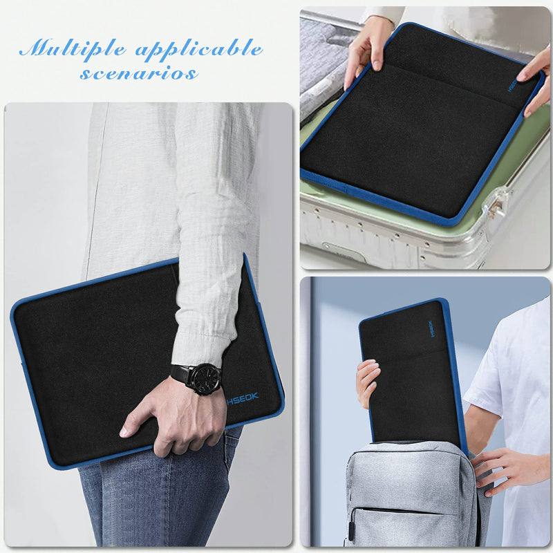 [Australia - AusPower] - Laptop Case 15 15.6 16 Inch Sleeve Recycled Water Resistant Cover for MacBook Pro 16" & 15.4", Surface Book 2/1 15" and Most Popular 15"-16" HP Dell Asus Acer Razer MSI Notebooks,Black&Blue 15.6" Black&Blue 