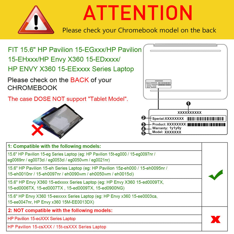 [Australia - AusPower] - Fintie Sleeve Case for 15.6" HP Pavilion 15-EGxxx 15t-eg000 / HP Pavilion 15-EHxxx 15z-eh000 Series - Premium PU Leather Protective Portfolio Book Cover, Black 