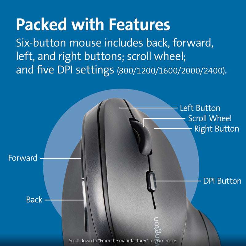 [Australia - AusPower] - Kensington Ergonomic Vertical Wireless Mouse (K75575WW) 