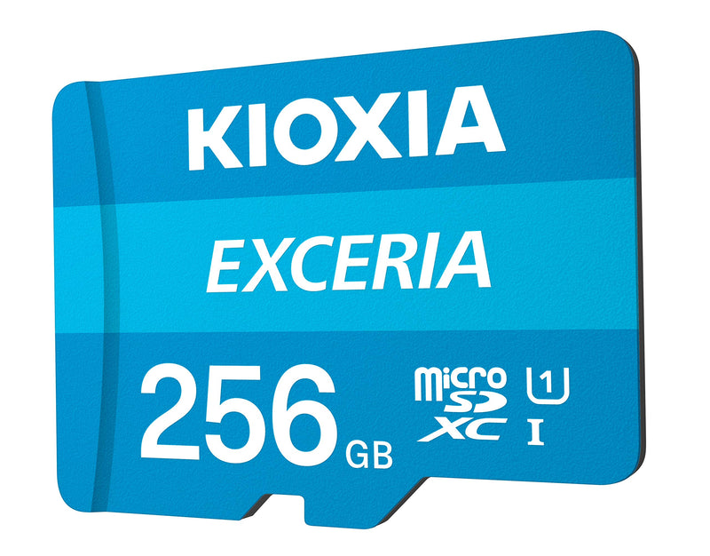 [Australia - AusPower] - Kioxia 256GB microSD Exceria Flash Memory Card w/Adapter U1 R100 C10 Full HD High Read Speed 100MB/s LMEX1L256GG2 
