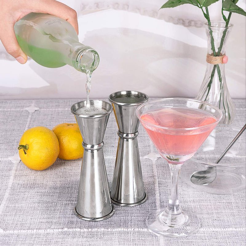 [Australia - AusPower] - 3PCS Double Jigger & Cocktail Jiggers Stainless Steel 1 Ounce X 2 Ounce Alcohol Measuring Tools 