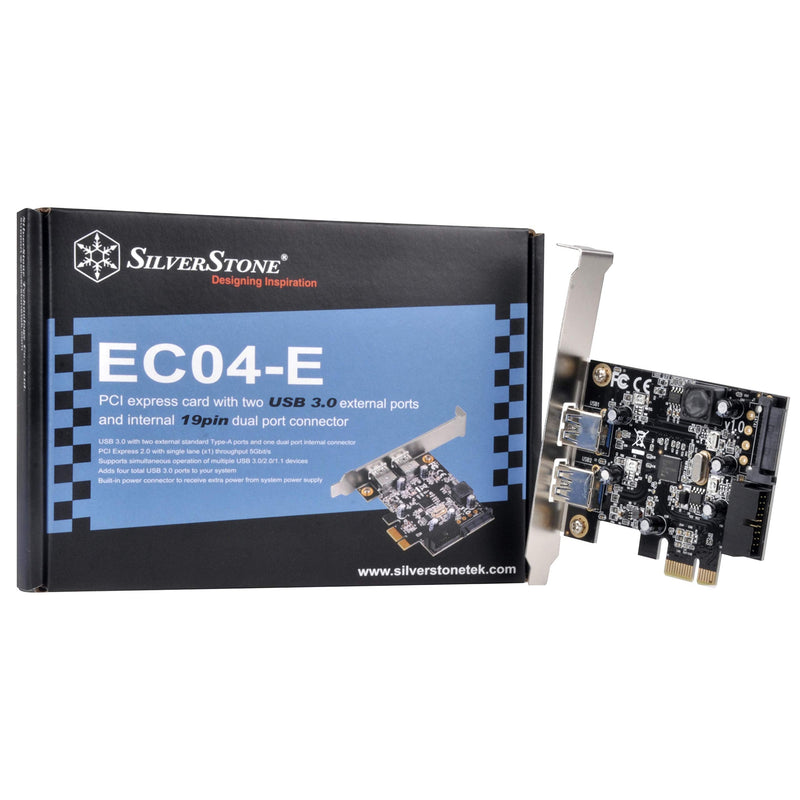 [Australia - AusPower] - Silverstone Tek PCI Express Card with Two USB 3.0 External Ports and Internal 19-Pin Dual Port Connector (EC04-E) 