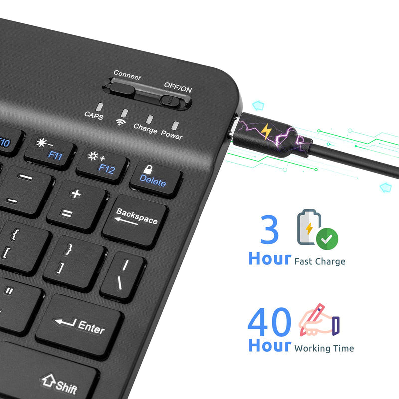 [Australia - AusPower] - Wireless Keyboard for Surface Go 2 (2020),Universal Slim Portable Bluetooth Keyboard Compatible with Surface Go 2 (2020) Keyboard with Built in Rechargeable Battery,Black 