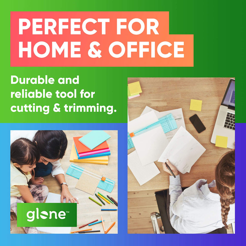 [Australia - AusPower] - Glone 12 inch Paper Trimmer, A4 Size Paper Cutter with Automatic Security Safeguard for Coupon, Craft Paper and Photos (Green) 