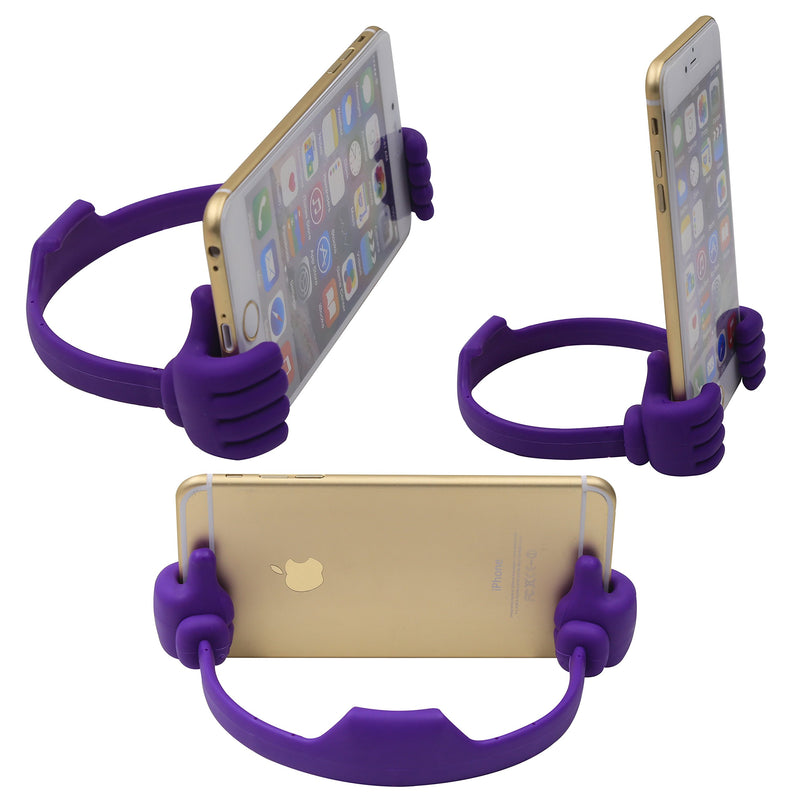 [Australia - AusPower] - Cell Phone Tablet Stands (Pack of 5): Honsky Thumbs-up Cellphone Holder, Tablet Display Stand, Mobile Smartphone Mount Cradle for Desk Desktop - Universal, Multi-Angle, Cute, Multi-Colored Black,Blue,Purple,Red,Green 