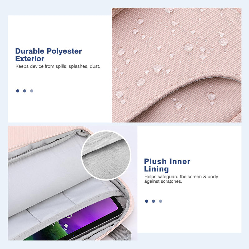 [Australia - AusPower] - MoKo 9-11 Tablet Shoulder Sleeve Bag, Fits iPad Pro 11 2022-2018, iPad 9/8/7th 10.2, iPad Air 5/4th 10.9, iPad 9.7, Surface Go 3/2, Polyester Bag with Concealed Hand Strap, Pink 