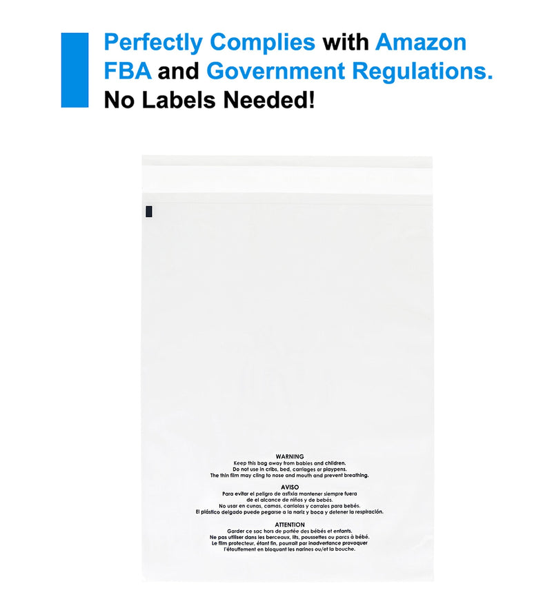 [Australia - AusPower] - Spartan Industrial - 9” X 12” (100 Count) Self Seal Clear Poly Bags with Suffocation Warning for Packaging, T Shirts & FBA - Permanent Adhesive 9" X 12" 
