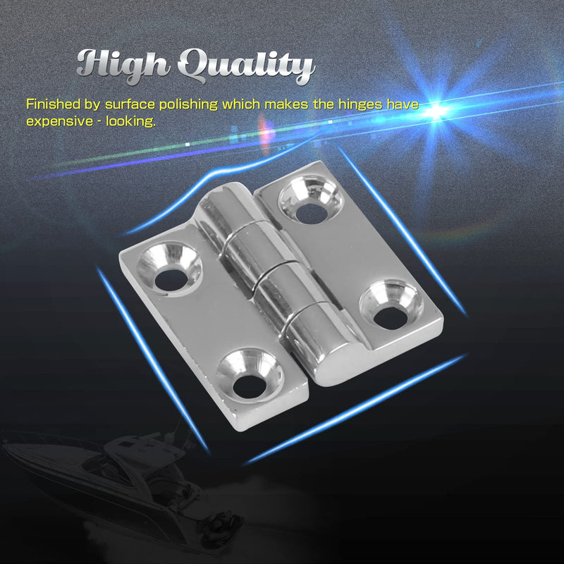 [Australia - AusPower] - AMYSPORTS Heavy Duty Boat Hinge Strap Mirror Polished Marine Hinges Mount Hardware Hatch Stainless Hinge Door Corrosion Resistance SUS316 2pcs 1.51 inch x 1.51 inch 2pcs 