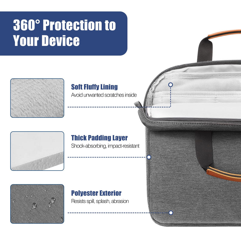 [Australia - AusPower] - MoKo 9-11 Inch Tablet Sleeve Bag, Protective Handle Shoulder Bag Fits iPad air 5 10.9" 2022, iPad Pro 11 M2 2022-2018, iPad 9/8/7th 10.2, iPad 10th 10.9, iPad Air 4 10.9, Tab S8 11", Gray 