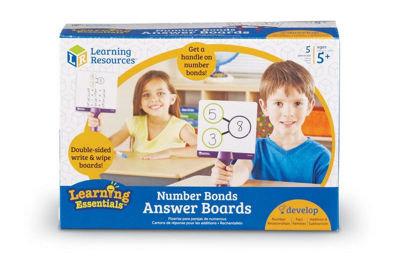[Australia - AusPower] - Learning Resources Double-sided Number Bonds Write-and-Wipe Answer Boards, Classroom Accessories, Set of 5, Ages 5+ 