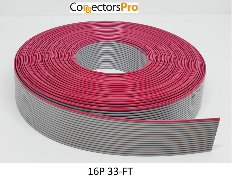 [Australia - AusPower] - Connectors Pro - 26P 10 Meters or 33 Feet Roll IDC Silver Flat Ribbon Cable for 2.54mm 0.1" Connectors, 26 Wire, 26 Conductors 