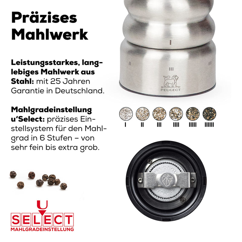 [Australia - AusPower] - "Peugeot Paris Chef u'Select Stainless Steel 18cm - 7"" Pepper Mill" (32470) 7" 