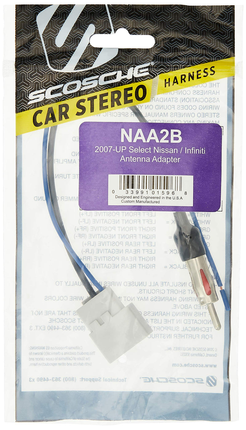 [Australia - AusPower] - Scosche NAA2B Compatible with Select 2007-19 Nissan/Infiniti Diversity Antenna Adapter 2007-Up Nissan/Infiniti Diversity Adapter 
