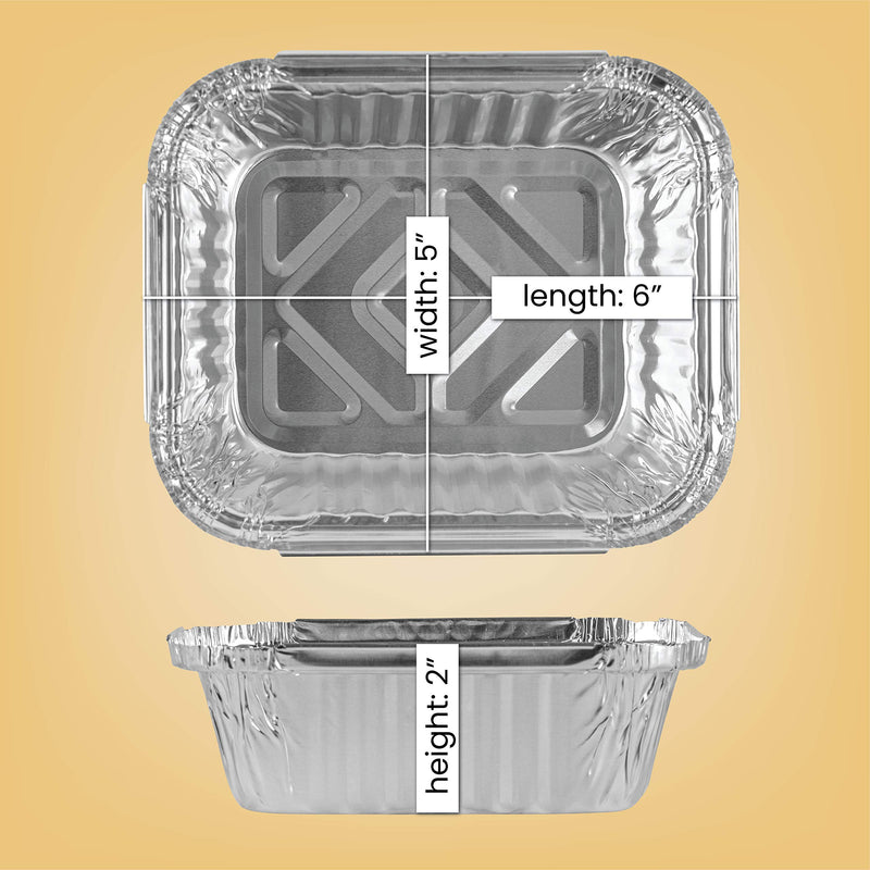 [Australia - AusPower] - Plasticpro Disposable 1 LB Aluminum Takeout Tin Foil Baking Pans 5'' X 6'' X 2'' Inch Bakeware - Cookware Perfect for Baking Cakes,Brownies,Bread, Meatloaf, Lasagna, or Lunchbox, Pack of 20 