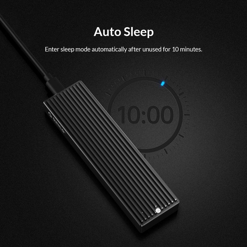 [Australia - AusPower] - ORICO M.2 NVMe SSD Enclosure, USB 3.1 Gen 2 (10 Gbps) to NVMe PCI-E M.2 SSD Case Support UASP for NVMe SSD Size 2230/2242/2260/2280(up to 2TB) 