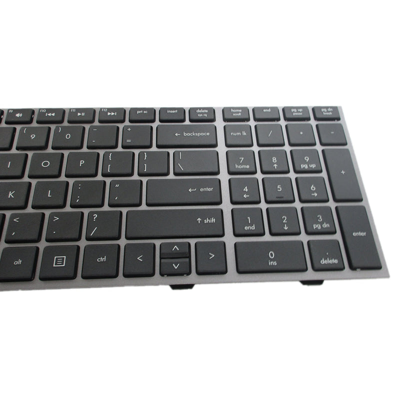 [Australia - AusPower] - SUNMALL New Laptop Keyboard with Frame for HP ProBook 4540s 4540 4545s Series Compatible with Part Number 702237-001 683491-001 701485-001 Black US Layout Silver frame 