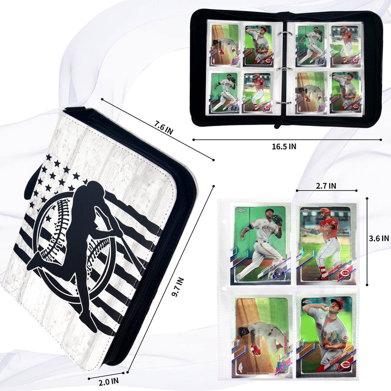 [Australia - AusPower] - Card Binder Compatible with Baseball Card, Trading Card, MTG and Other TCG, Fits 400 Cards with 50 Removable Pages, Card Holder Collector for Standard Size Card(White) Whit 