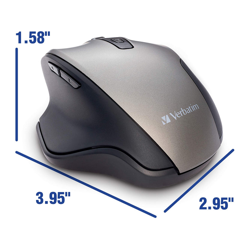 [Australia - AusPower] - Verbatim Silent Ergonomic Wireless Blue LED Mouse - Graphite 