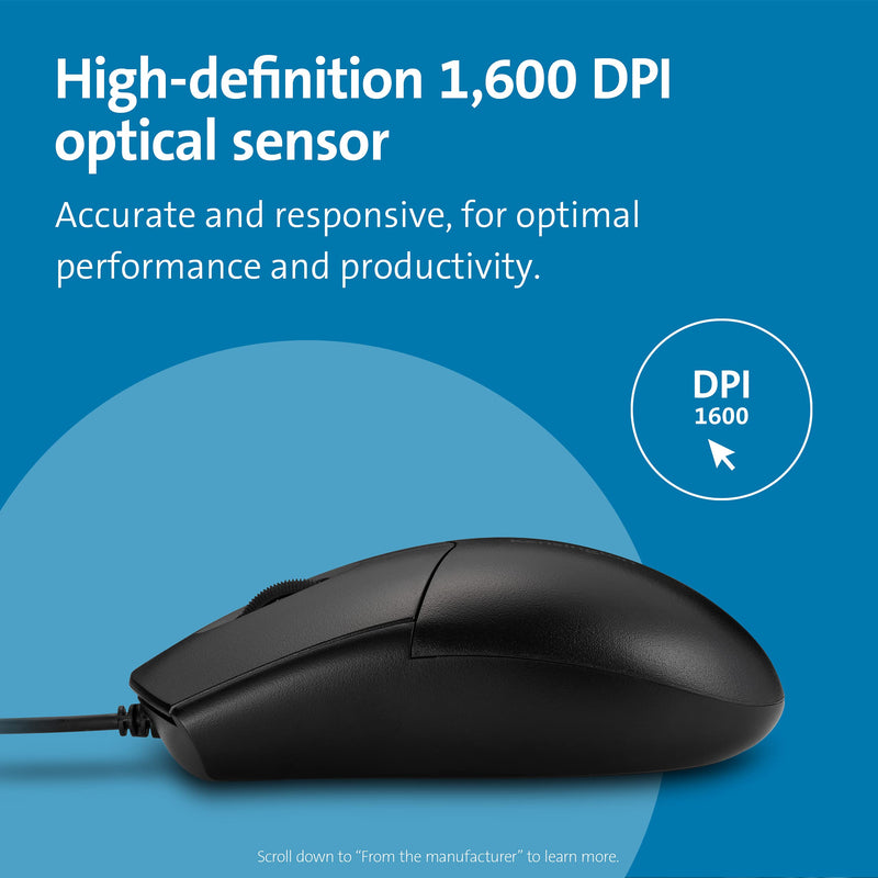 [Australia - AusPower] - Kensington Pro Fit Washable Wired Mouse (K70315WW) 