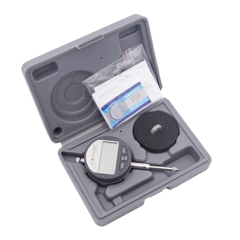 [Australia - AusPower] - Clockwise Tools DIGR-0105 Electronic Digital Dial Indicator Gage Gauge Inch/Metric Conversion 0-1 Inch/25.4 mm with Back Lug Auto Off Featured Measuring Tool 0-1"/25.4mm DIGR-0105 