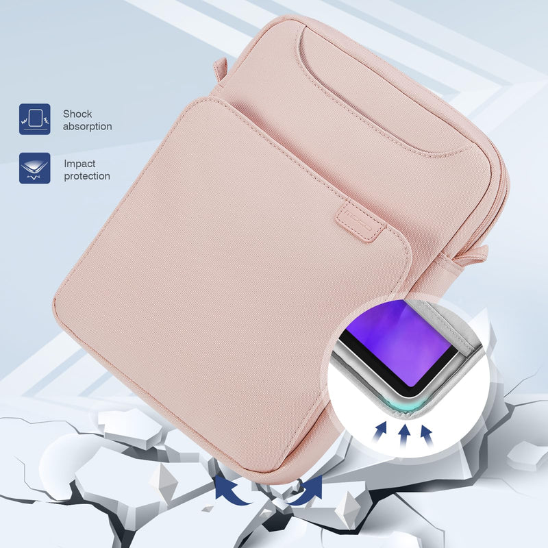 [Australia - AusPower] - MoKo 9-11 Tablet Shoulder Sleeve Bag, Fits iPad Pro 11 2022-2018, iPad 9/8/7th 10.2, iPad Air 5/4th 10.9, iPad 9.7, Surface Go 3/2, Polyester Bag with Concealed Hand Strap, Pink 