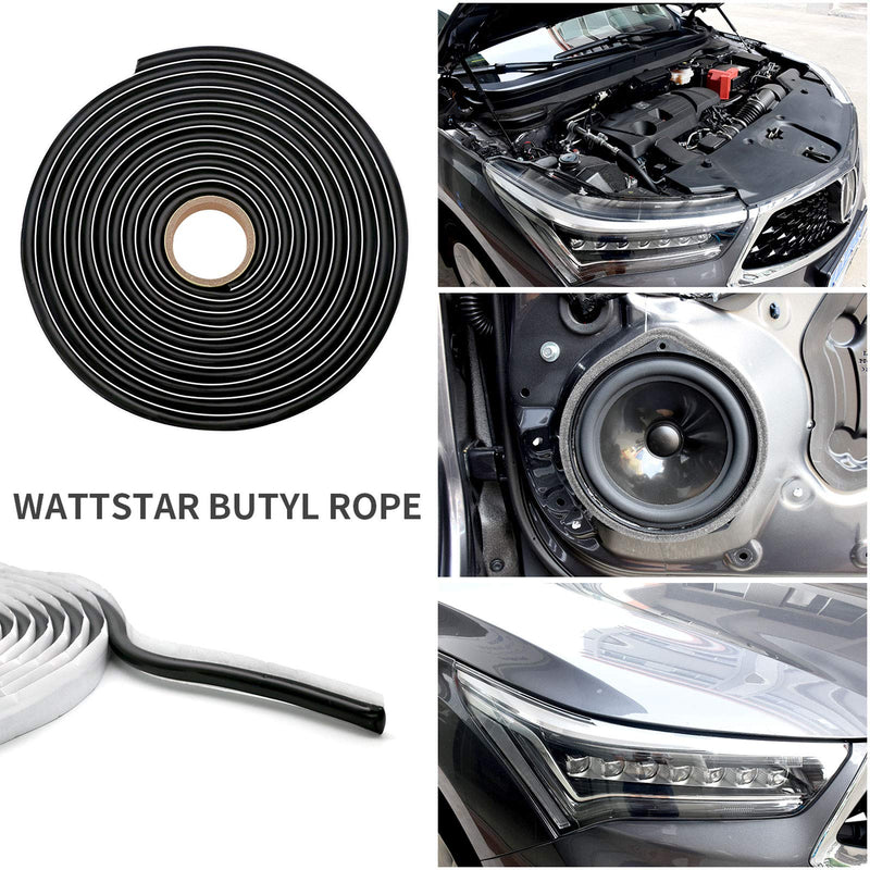 [Australia - AusPower] - wattstar 15ft Butyl Tape, 3/8 Inches Headlight Sealant, Black Butyl Sealant Tape for Car/RV Headlights, Taillights, Windshields, Windows and Doors,1PC 1 pc 