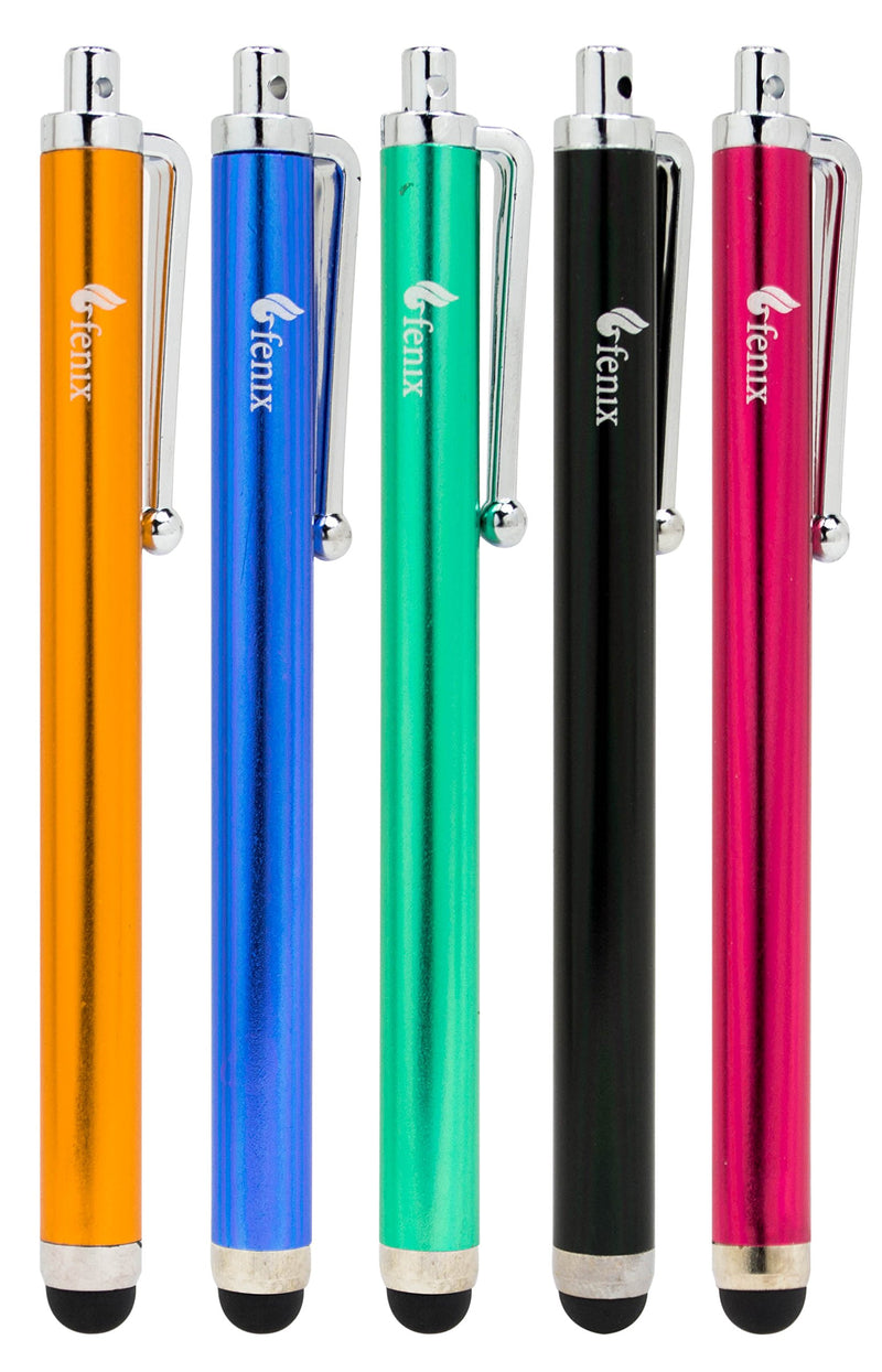 [Australia - AusPower] - Fenix Universal Stylus Pen with Soft Rubber Tip, Blue, Green, Yellow, Red and Black (Pack of Ten) Blue, Green, Yellow, Red and Black (Pack of Ten) 