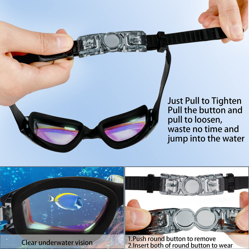 [Australia - AusPower] - EWPJDK Swim Goggles - 2 Pack Swimming Goggles Anti Fog No Leaking For Adult Women Men Aqua & Bright Rose 