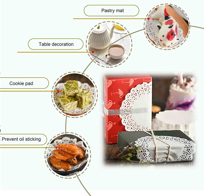 [Australia - AusPower] - 5 inch Round Paper Doilies/Lace Paper Placemats/Disposable Greaseproof Doilies,White,Pack of 100 5.5in/100pc 