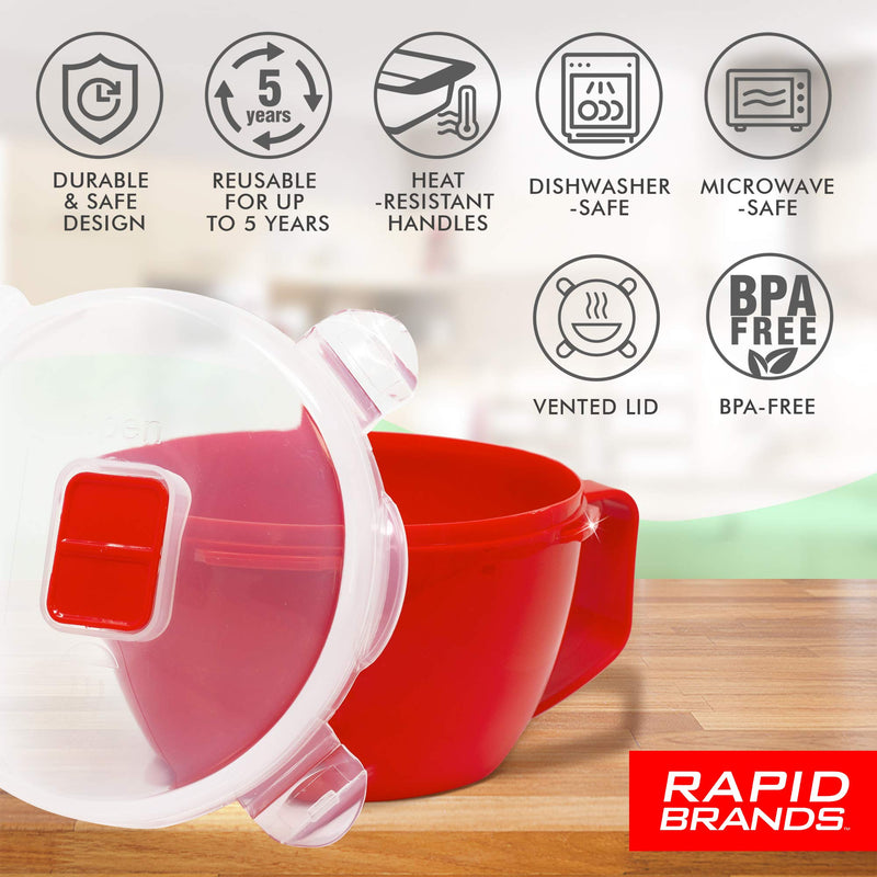 [Australia - AusPower] - Rapid Soup Mug | Microwave Soup & Noodles in Minutes | Perfect for Dorm, Small Kitchen, or Office | Dishwasher-Safe, Microwaveable, & BPA-Free 