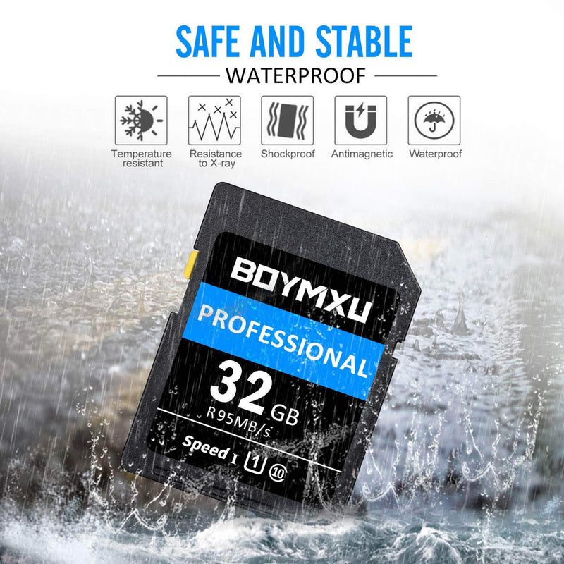 [Australia - AusPower] - 32GB Memory Card, BOYMXU Professional 1000 x Class 10 UHS-I U3 Memory Card Compatible Computer Cameras and Camcorders, Memory Card Up to 95MB/s, Blue/Black 32GB BLUE 