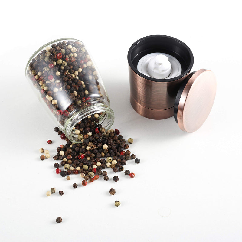 [Australia - AusPower] - Pepper Grinder or Salt Shaker for Professional Chef - Best Spice Mill with Brushed Stainless Steel, Special Mark, Ceramic Blades, and Adjustable Coarseness (Copper) Copper 
