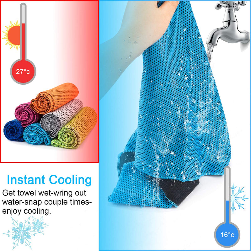 [Australia - AusPower] - MENOLY Cooling Towel Workout Towel Sweat Towel Microfiber Towel Soft Breathable Chilly Towel for Sports, Gym, Yoga, Camping, Running, Fitness, Workout & More Activities (10 Pack) 10 Pack 