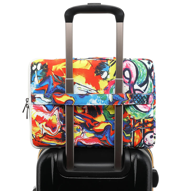 [Australia - AusPower] - SANFAN 360° Protective Laptop Sleeve Case Bag with 2 Pockets,Laptop Cover with Handle and Luggage Strap for MacBook Pro 16 inch and 15 inch-15.6 inch Laptop (Graffiti) Graffiti 
