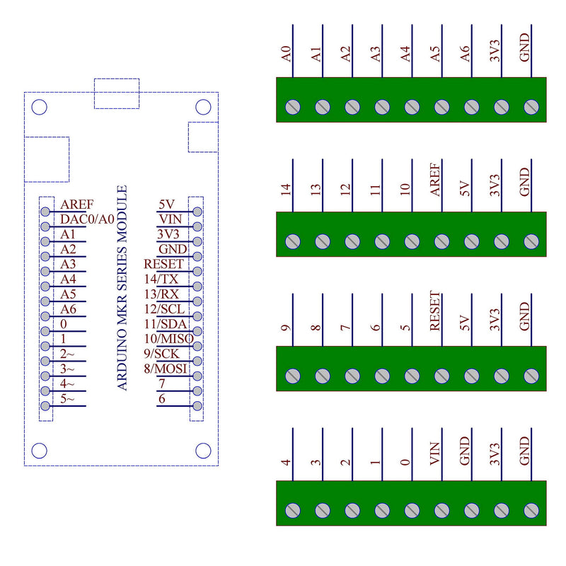 [Australia - AusPower] - CZH-LABS Screw Terminal Block Breakout Module Board for Arduino MKR. 