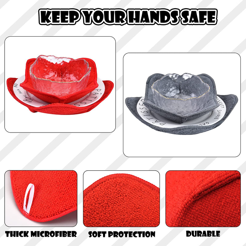 [Australia - AusPower] - 6 Pieces 3 Sizes Bowl Huggers Microwave Bowl Cozy for Adults and Children Hot Cool Cup Huggers Microwave Safe Holder Warm Heat Resistant Multipurpose Reversible Huggers 