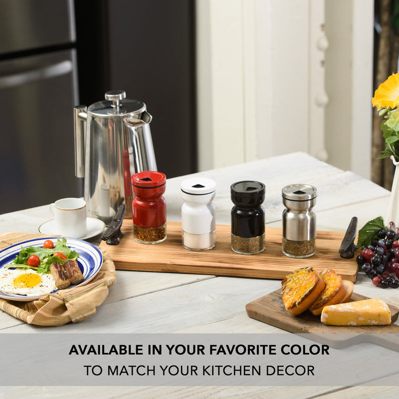 [Australia - AusPower] - CHEFVANTAGE Salt and Pepper Shakers Set with Adjustable Pour Holes - Black and White 