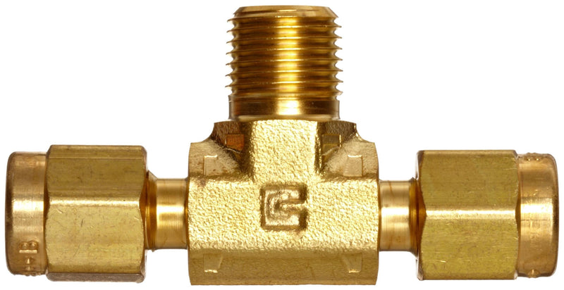 [Australia - AusPower] - Parker A-Lok 6MBT6N-B Brass Compression Tube Fitting, Branch Tee, 3/8" Tube OD x 3/8" NPT Male x 3/8" Tube OD 3/8" x 3/8" NPT Male x 3/8" 