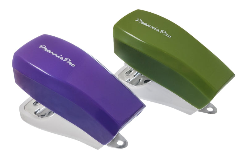 [Australia - AusPower] - PraxxisPro Mini Staplers with Box of 800 Staples and Built in Staple Remover, Staples 2 to 18 Sheets.Set of 2 (Purple & Greenery) Purple & Greenery 