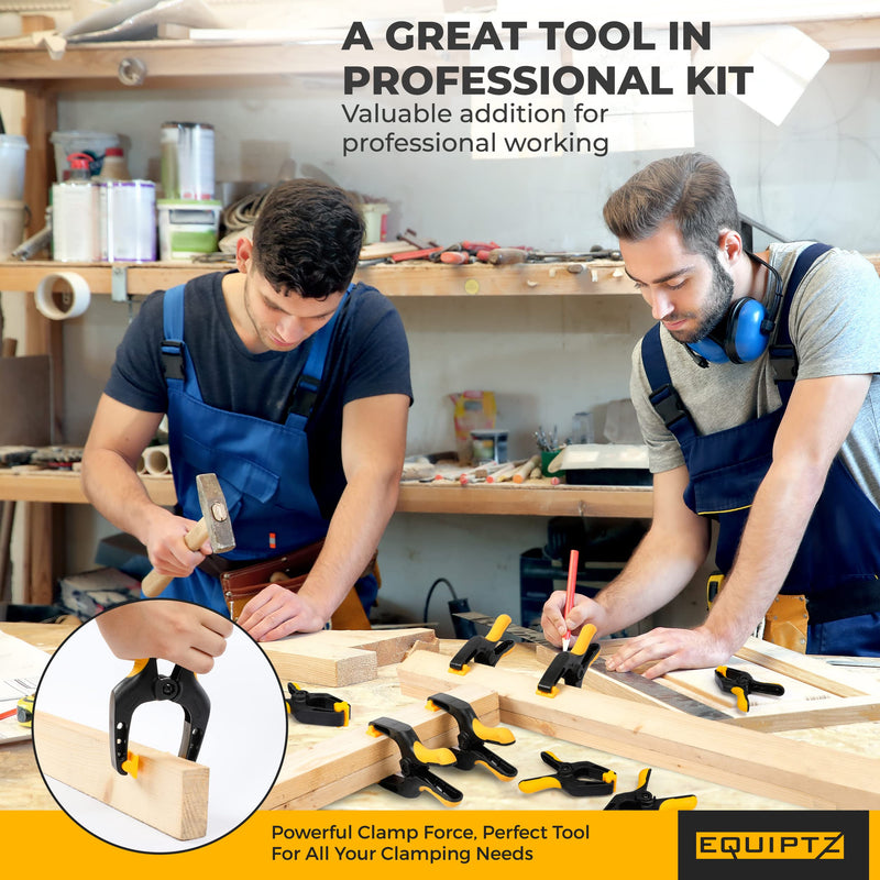 [Australia - AusPower] - EQUIPTZ Spring Clamps Heavy Duty, 4-Pack 6-inch Large Plastic Clamps for Crafts with 3-Inch Jaw Opening, Backdrop Clips Clamps with Extra Wide Jaws & Strong Clamp Force for a Smooth DIY Experience 6" Pack of 4 