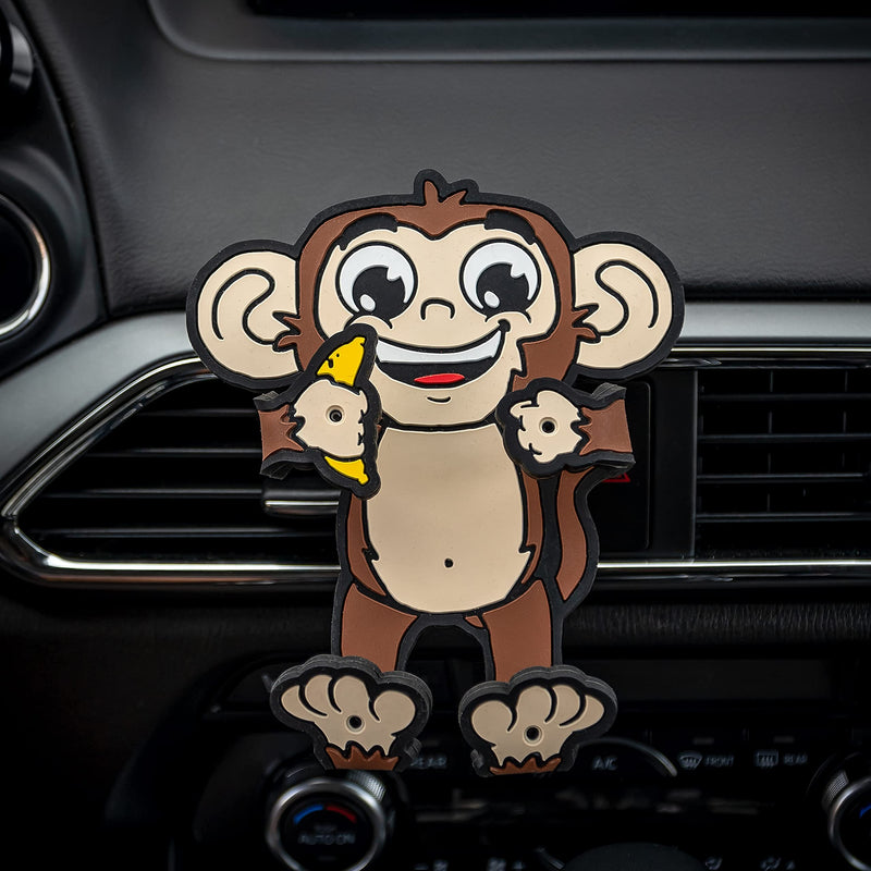 [Australia - AusPower] - Monkey Hug Buddy Air Vent Car Phone Holder, Adjustable, Universal Fit, Cell Phone Mount Compatible with iPhone, Samsung Galaxy, LG, Google, Nexus 5X, Moto, Black and Other Smartphones 