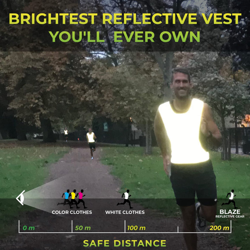 [Australia - AusPower] - 247 Viz Blaze Reflective Running Vest Safety Gear - 360˚ High Visibility Vest for Women & Men - Running, Walking, and Cycling Small 