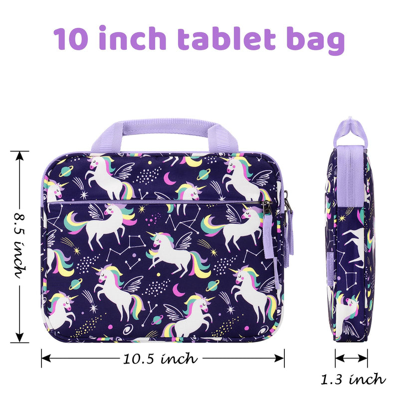 [Australia - AusPower] - Choco Mocha Tablet Bag for Kids（10inch & 12.5inch） 10inch（10.5 x 8.5 x 1.3） Unicorn-Purple 10inch 