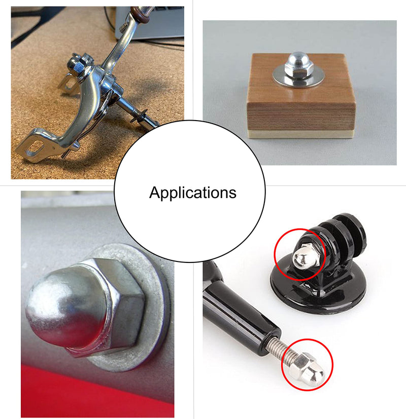 [Australia - AusPower] - binifiMux 100pcs M3x0.5mm Acorn Cap Nuts, 304 Stainless Steel / 18-8 / A2-70, Plain Finish, DIN1587 M3 100pcs 