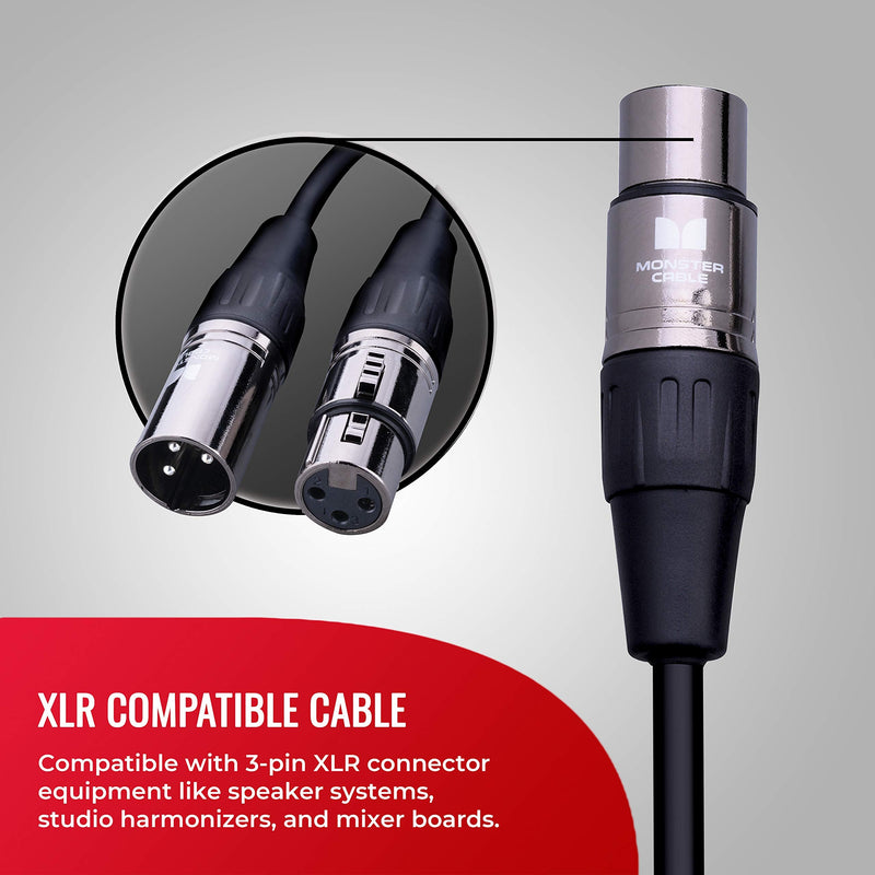 [Australia - AusPower] - Monster Prolink Monster Classic Microphone Cable: 10 ft, Silver Contact XLRs 10 ft. - Speak-On plugs 