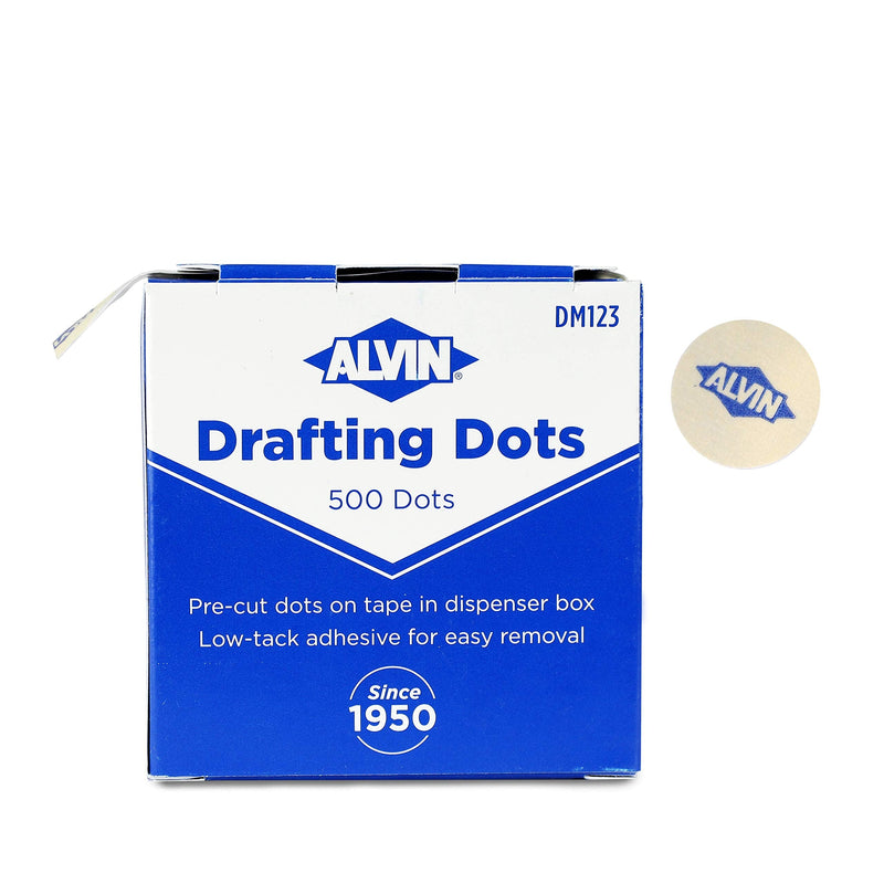 [Australia - AusPower] - ALVIN DM123 Drafting Dots, Low Tack Adhesive, Ideal for Drafting, Tracing, Drawing, and Household Use, Easy Removal with No Residue - 500 Dots, 7/8-inch Diameter 1 Pack 