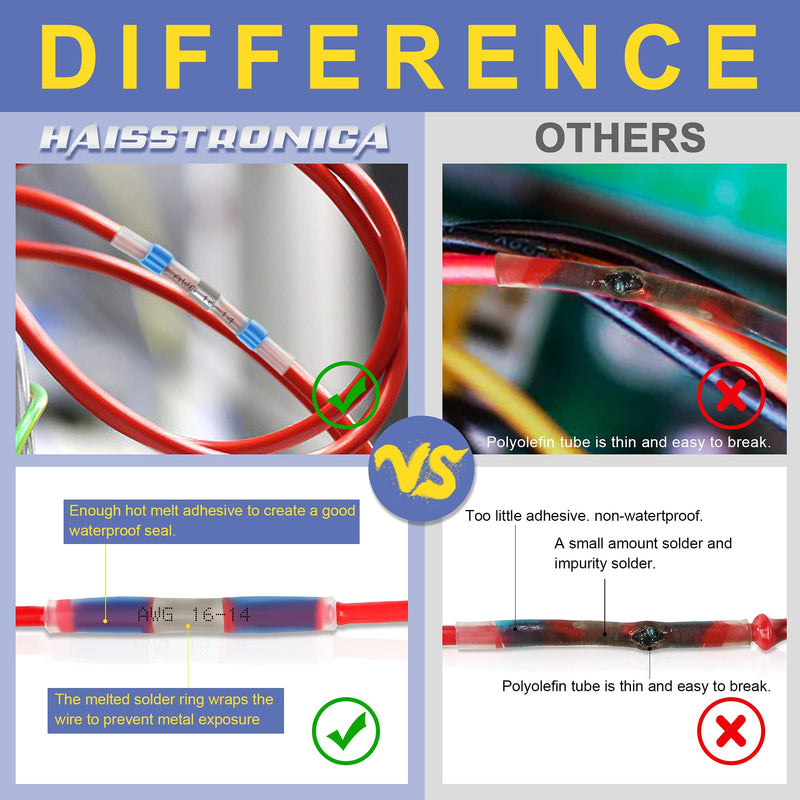 [Australia - AusPower] - haisstronica 120PCS Solder Seal Wire Connectors-Marine Grade Heat Shrink Wire Connectors-Heat Shrink Butt Connectors-Butt Splice Wire Connectors for Stereo,Electrical with Corrosion and Weatherproof 