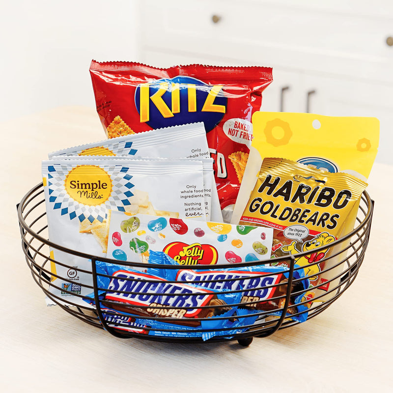 [Australia - AusPower] - CAXXA Countertop Fruit Bowl, Wire Basket for Fruits, Breads, Vegetables ,Snacks, BLACK 