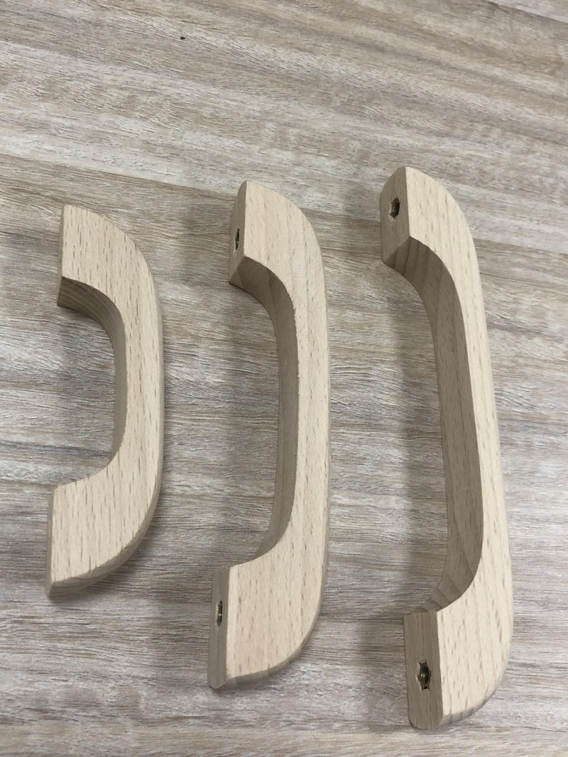 [Australia - AusPower] - Tsnamay 6Pcs Unfinished Wood Drawer Knobs Pulls Handles,Unpainted Paintable Wooden Handles Cupboard Closet Drawer Handle Pull,Length 3.66",Hole Dis.2.52" 6 H 2.52"/64mm 