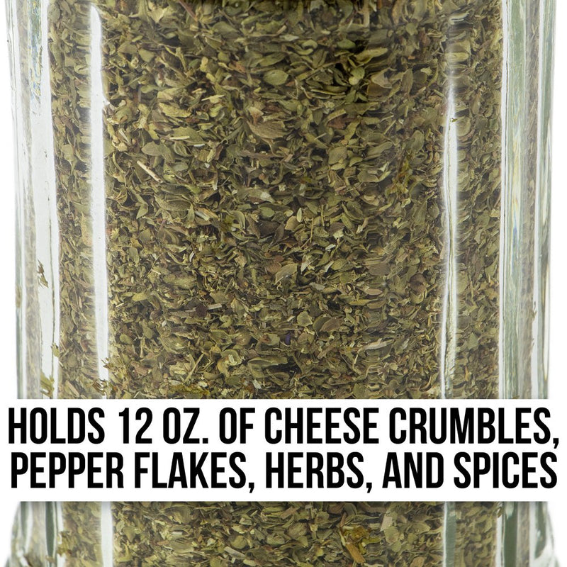 [Australia - AusPower] - Spice & Cheese Shaker - 12 oz. Glass Server with Metal Lid and Extra Large Holes for Parmesan and Mozzarella by Back of House Ltd. 